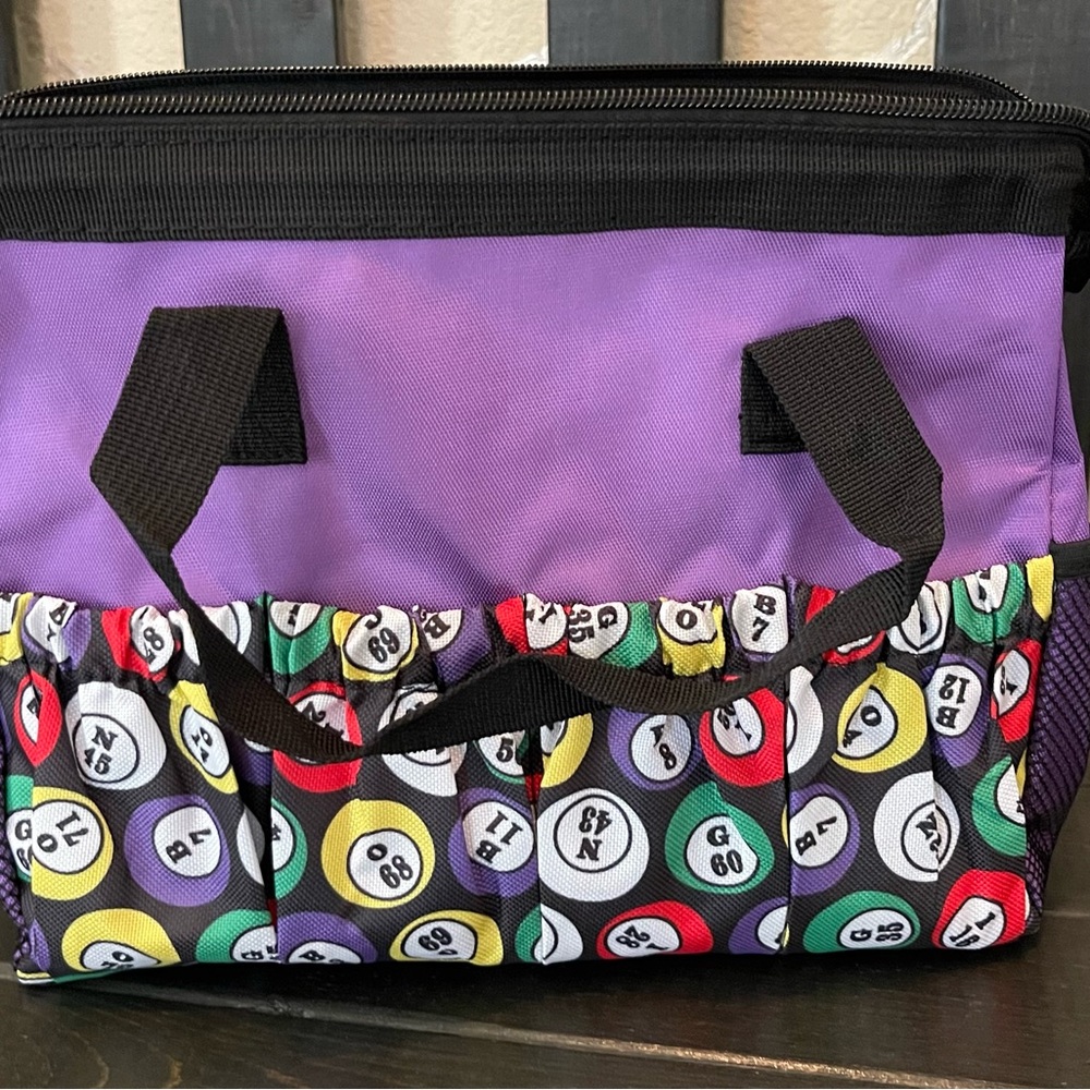 Purple Bingo Ball Print Women's Bag